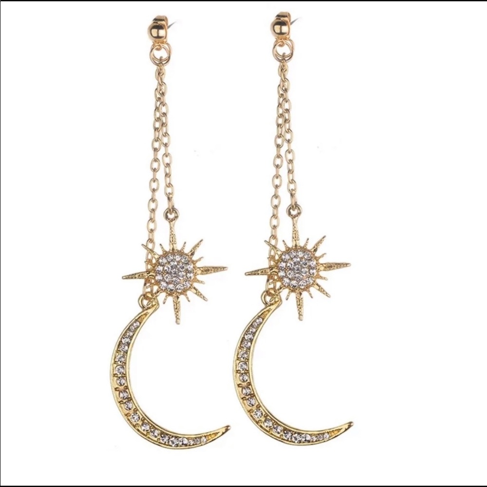 - NEW! Long  Moon Sun Earrings